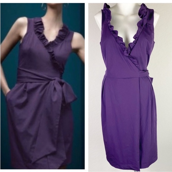 Diane Von Furstenberg DVF Hampton Wrap Dress Purple Excellent Size 4 - Picture 1 of 9